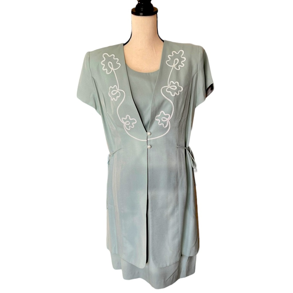 Vintage Miss Dorby Petites Dress Light Blue Lined Size 12P